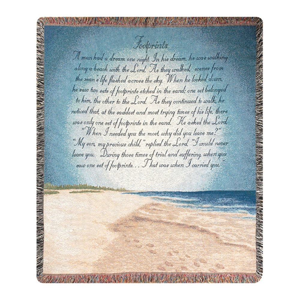 FOOTPRINTS IN THE SAND TAPESTRY THROW