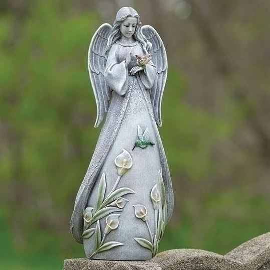 Angel with Hummingbird Statue – FLOWERS BY DICK & SON INC, Akron OH