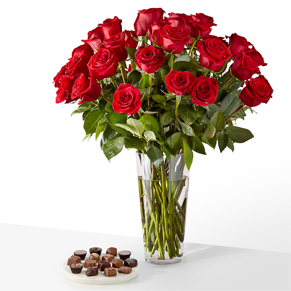 Romantic Long Stem Red Rose Bouquet Bundles – FLOWERS BY DICK & SON INC, Akron OH