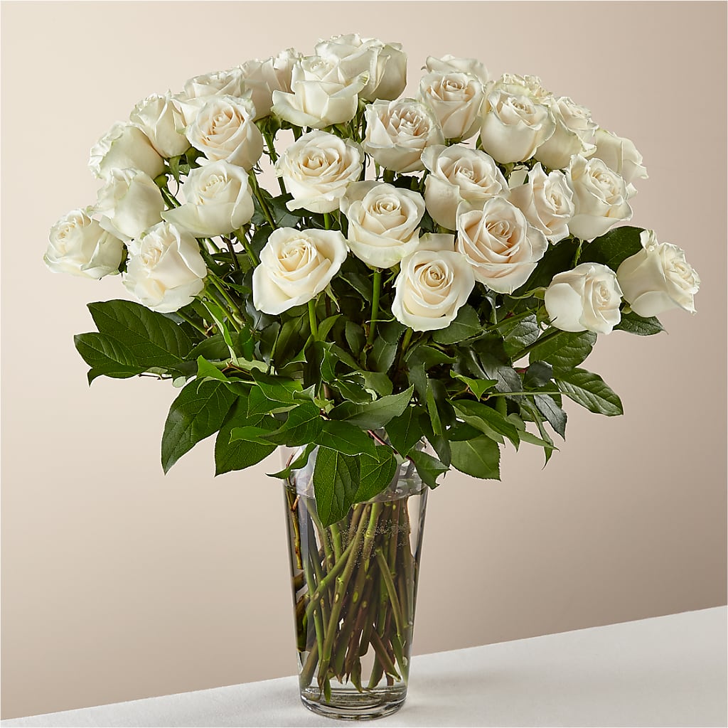 Long Stem White Rose Bouquet – FLOWERS BY DICK & SON INC, Akron OH