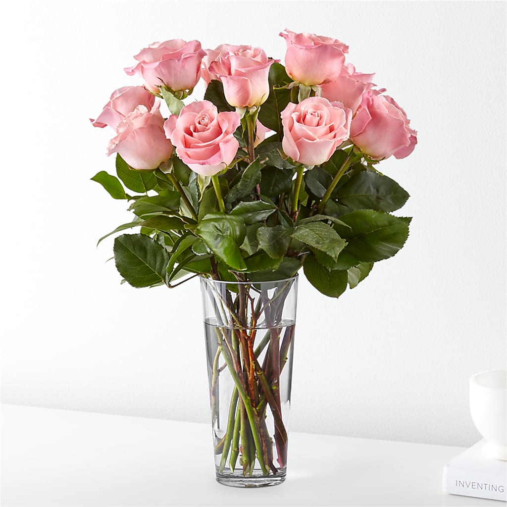 Long Stem Pink Rose Bouquet – FLOWERS BY DICK & SON INC, Akron OH