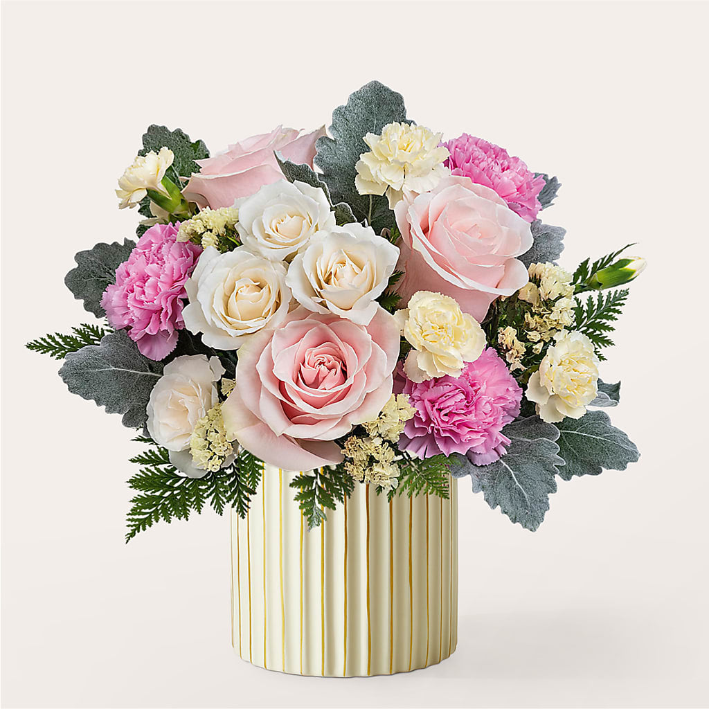 Blissful Moments Bouquet with Ivory Vase – FLOWERS BY DICK & SON INC, Akron OH