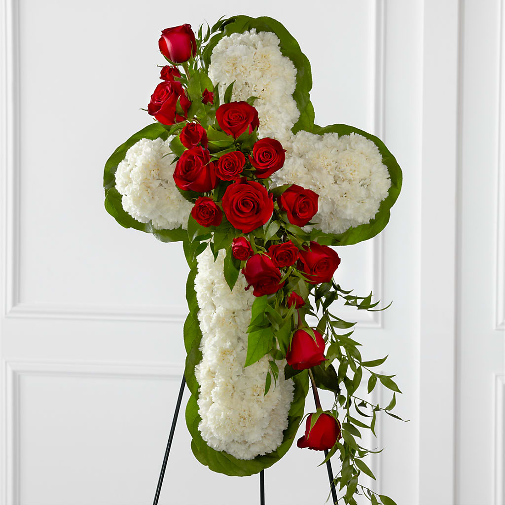 Floral Cross Easel – FLOWERS BY DICK & SON INC, Akron OH