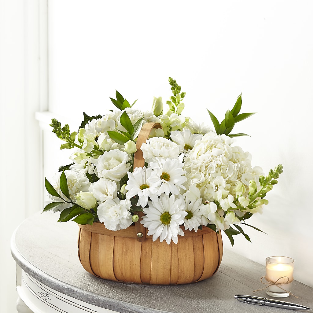 Pure Ivory Basket – FLOWERS BY DICK & SON INC, Akron OH