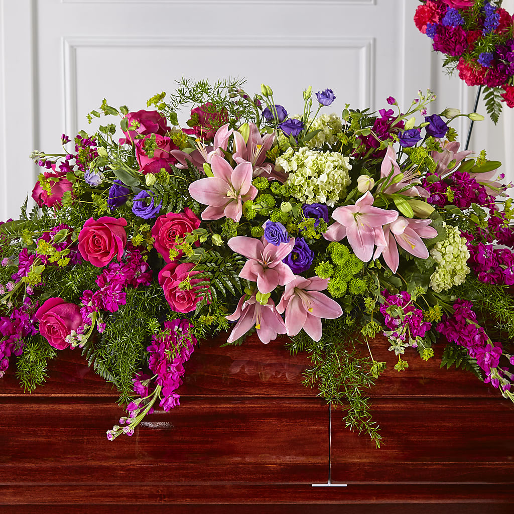 Radiant Tribute Casket Spray – FLOWERS BY DICK & SON INC, Akron OH