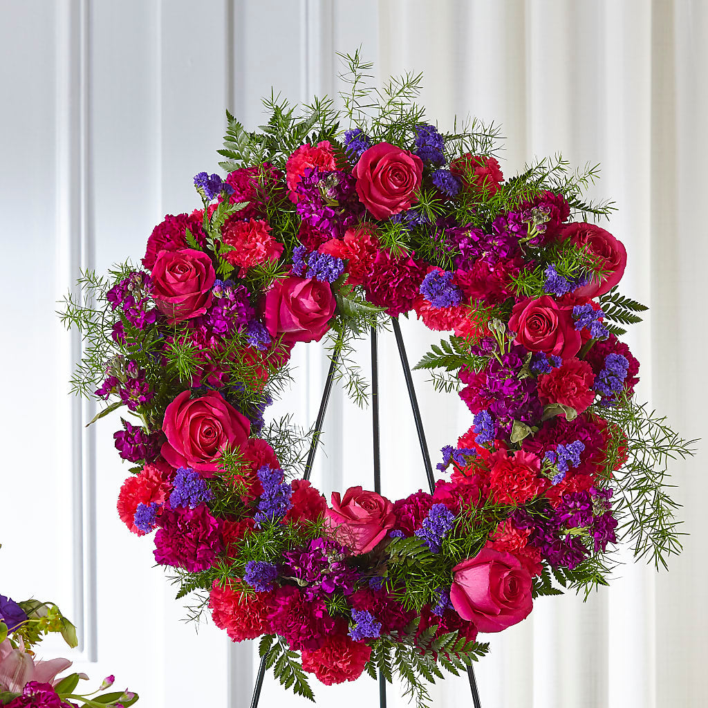 Calming Colors Wreath – FLOWERS BY DICK & SON INC, Akron OH