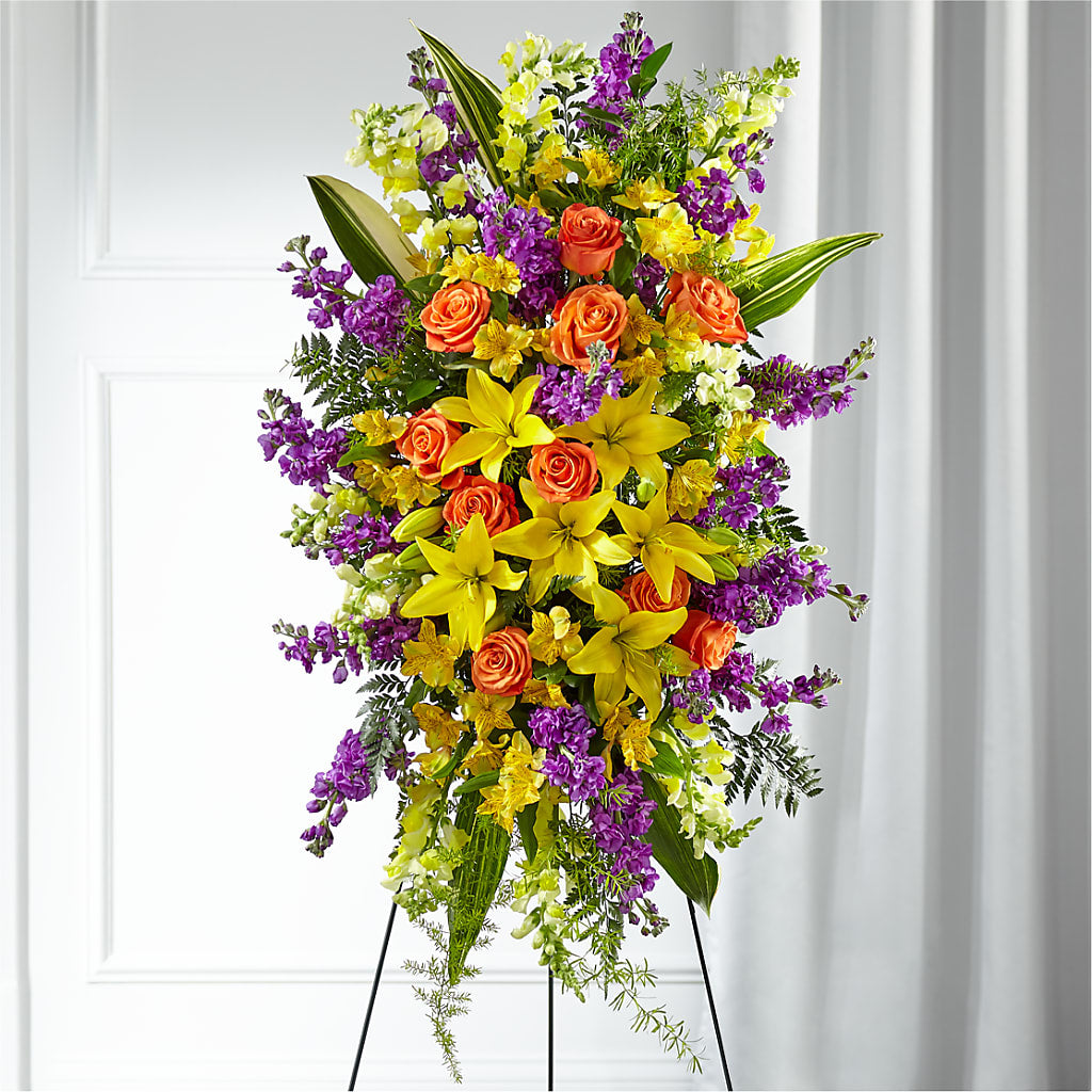 Thoughtful Prayers Standing Spray – FLOWERS BY DICK & SON INC, Akron OH