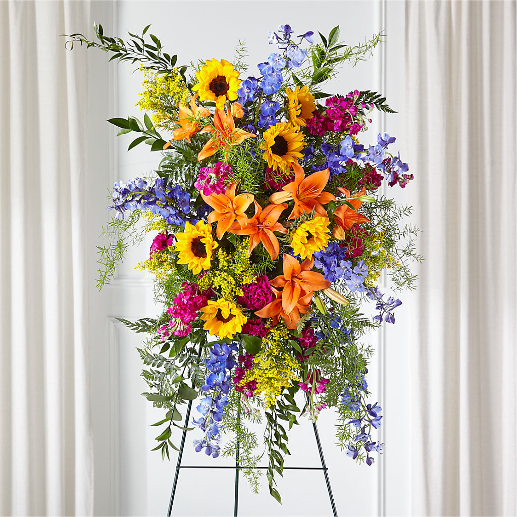 Sunlit Memories Standing Spray (Standard) – FLOWERS BY DICK & SON INC, Akron OH