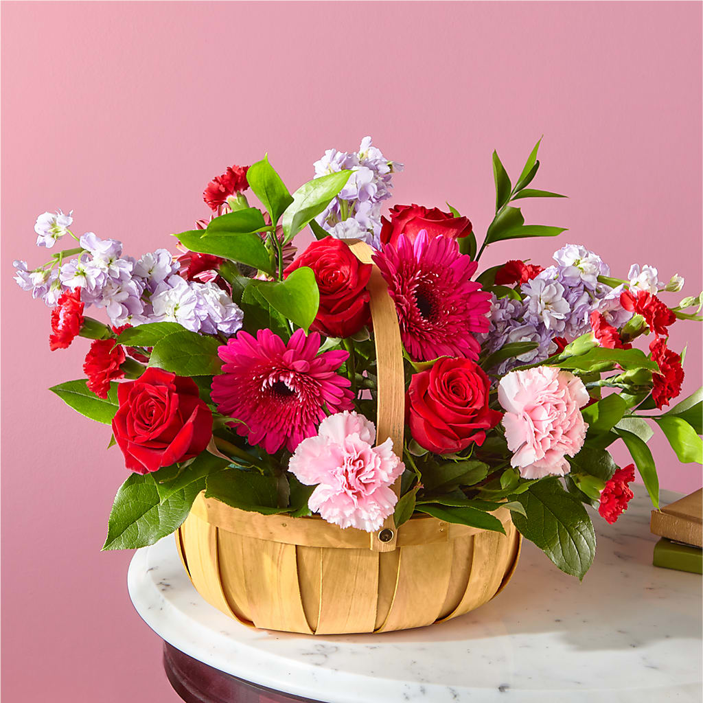 Pink Picnic Basket – FLOWERS BY DICK & SON INC, Akron OH