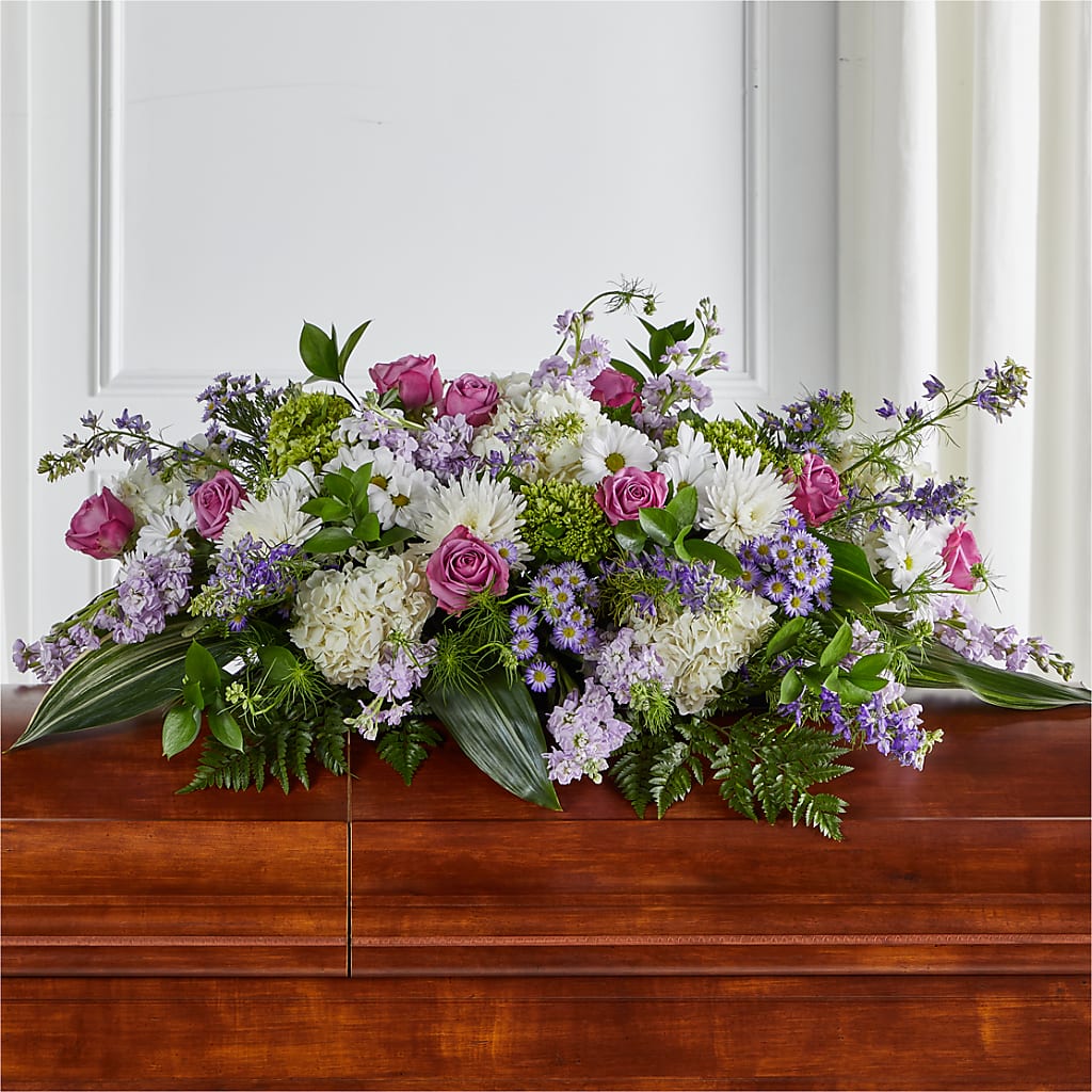 Meadows of Serenity Casket Spray – FLOWERS BY DICK & SON INC, Akron OH