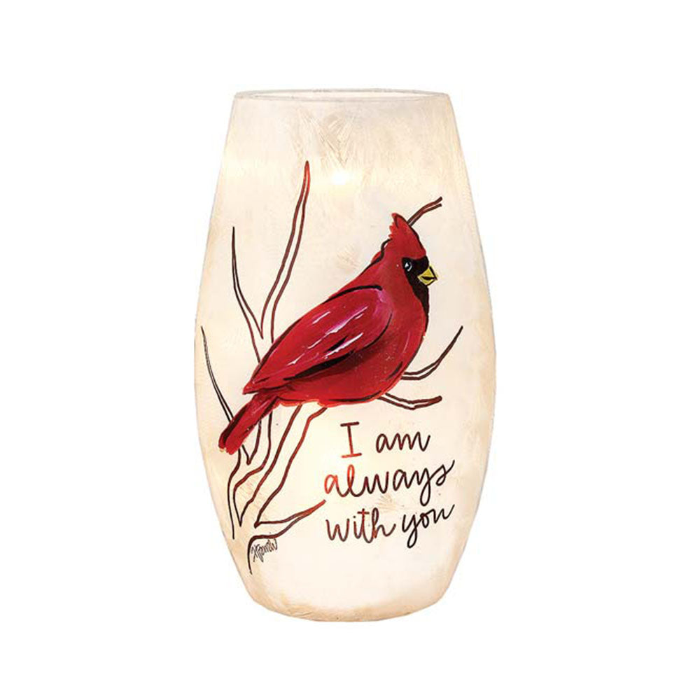 Always With You Pre-Lit Medium Vase - Frosted Glass