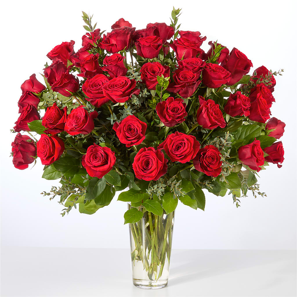 Forever Yours Fifty Stem Red Rose Bouquet – FLOWERS BY DICK & SON INC, Akron OH