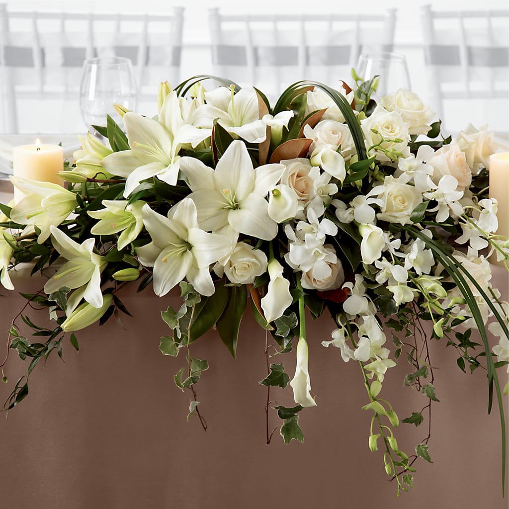 White Linen Arrangement – FLOWERS BY DICK & SON INC, Akron OH