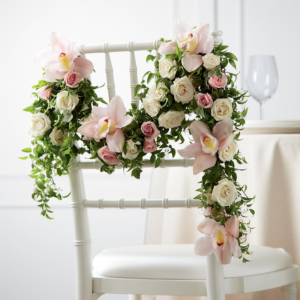 Orchid Rose Chair Décor – FLOWERS BY DICK & SON INC, Akron OH