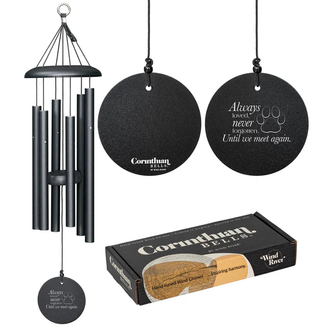 BLACK WIND RIVER CORINTHIAN BELLS HARMONIES WINDCHIME - Always Loved Pawprint