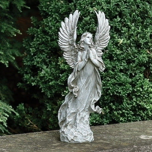 Praying Angel with Upswept Wings Statue