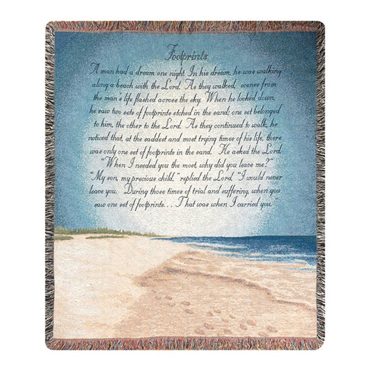 FOOTPRINTS IN THE SAND TAPESTRY THROW