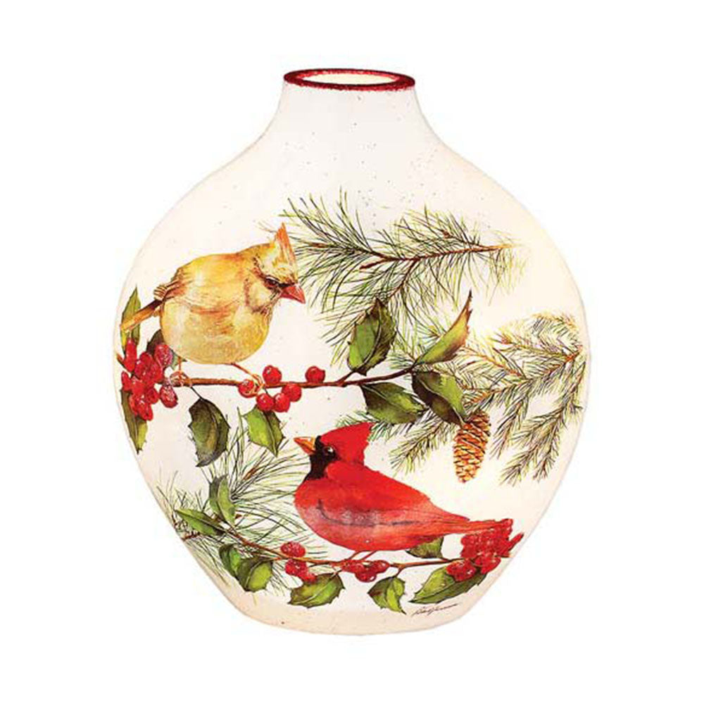 Winter Cardinal Couple Pre-Lit Glass - Among the Branches