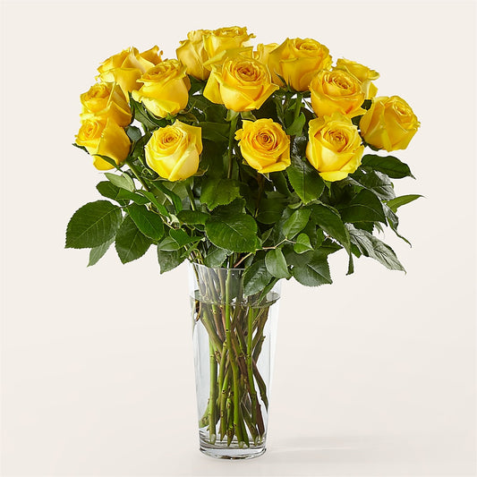 Long Stem Yellow Rose Bouquet – FLOWERS BY DICK & SON INC, Akron OH
