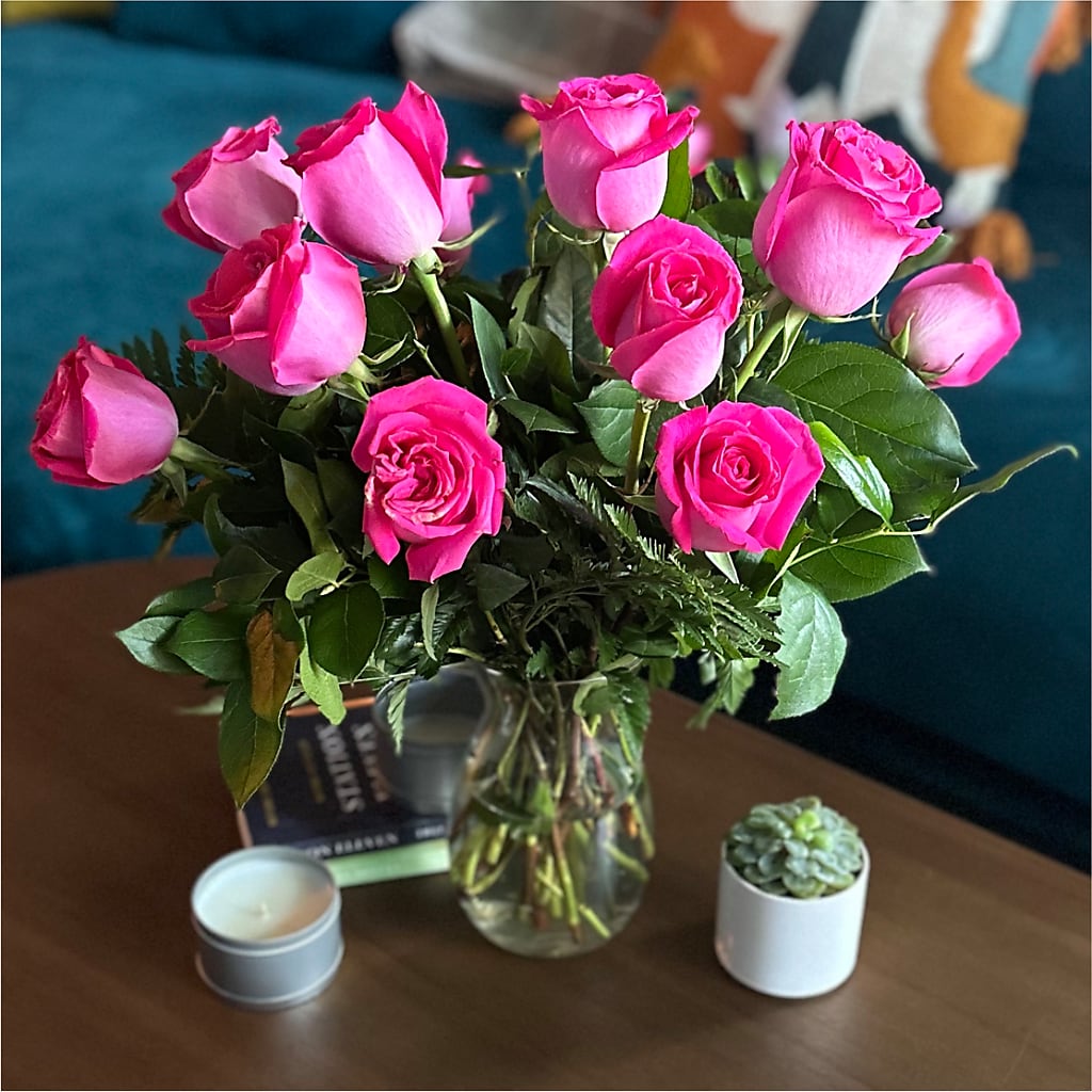 Long Stem Pink Rose Bouquet – FLOWERS BY DICK & SON INC, Akron OH