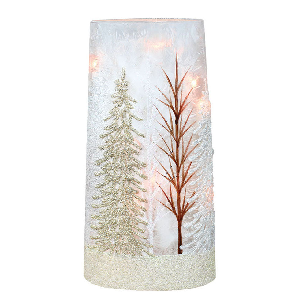 Winter Wonderland Pre-Lit Glass - Winter Branch Scene