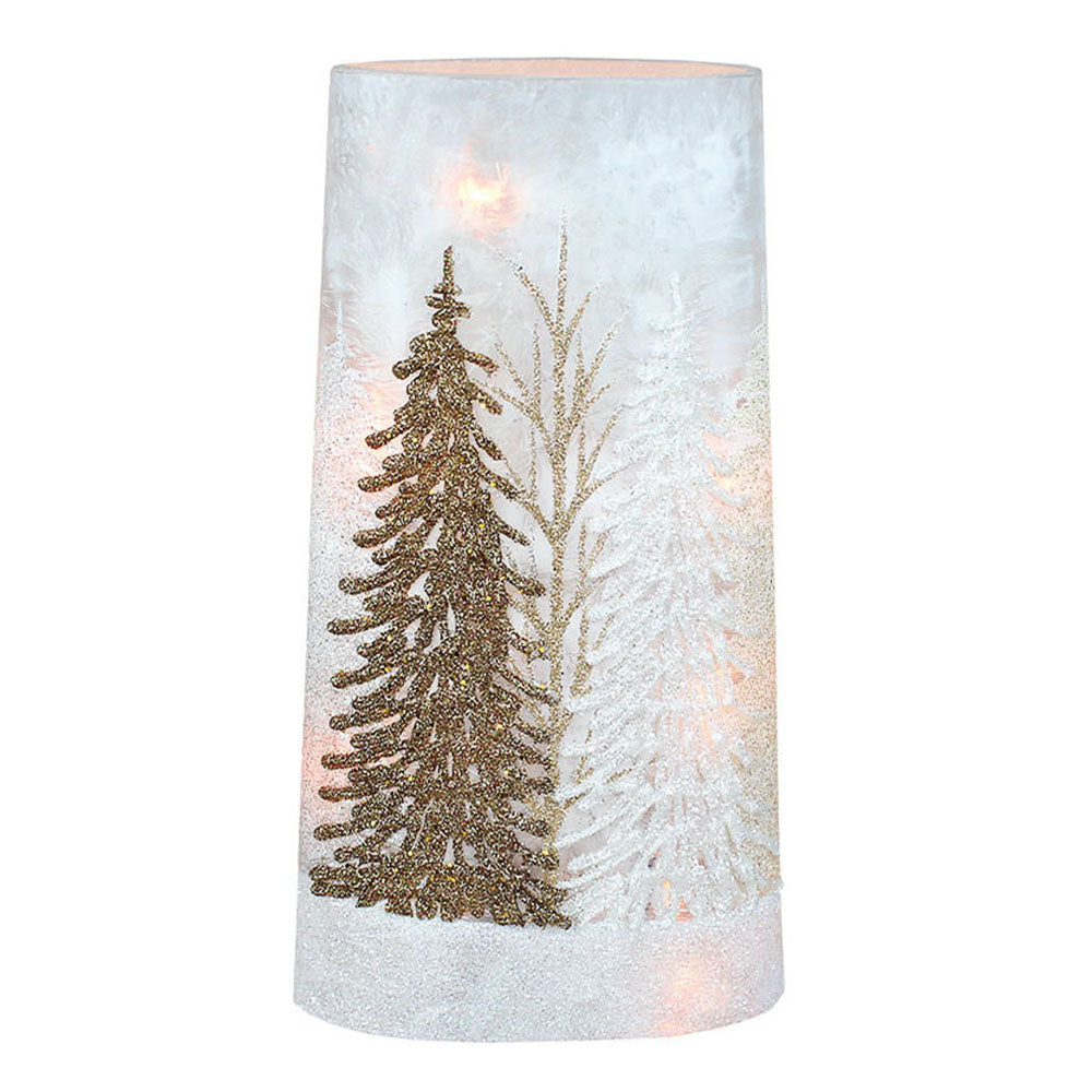 Winter Wonderland Pre-Lit Glass - Shimmering Forest Scene