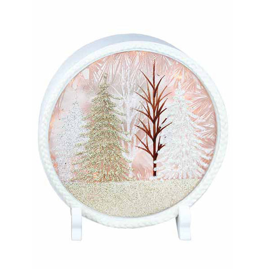 Winter Wonderland Glass with Circular Frame