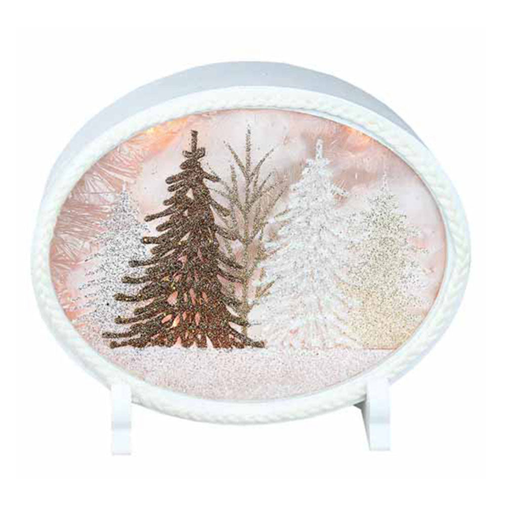 Winter Wonderland Glass with Oval Frame