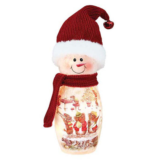 Merry Mice Pre-Lit Snowman with Hat & Scarf - Musical Band Scene