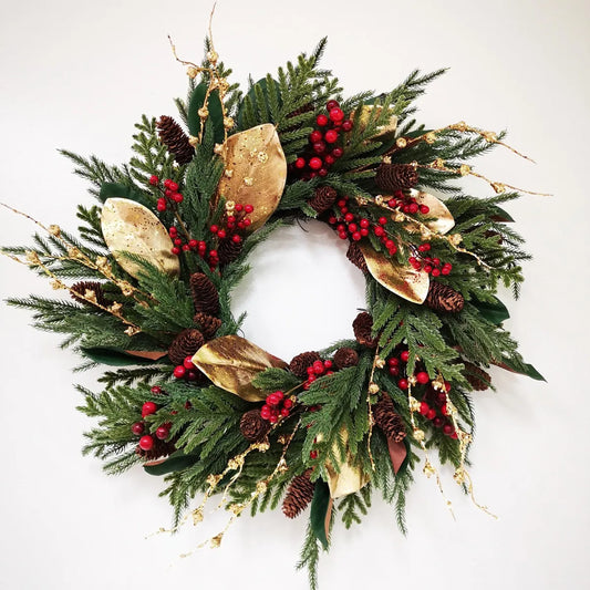 26inch Gold Magnolia Wreath