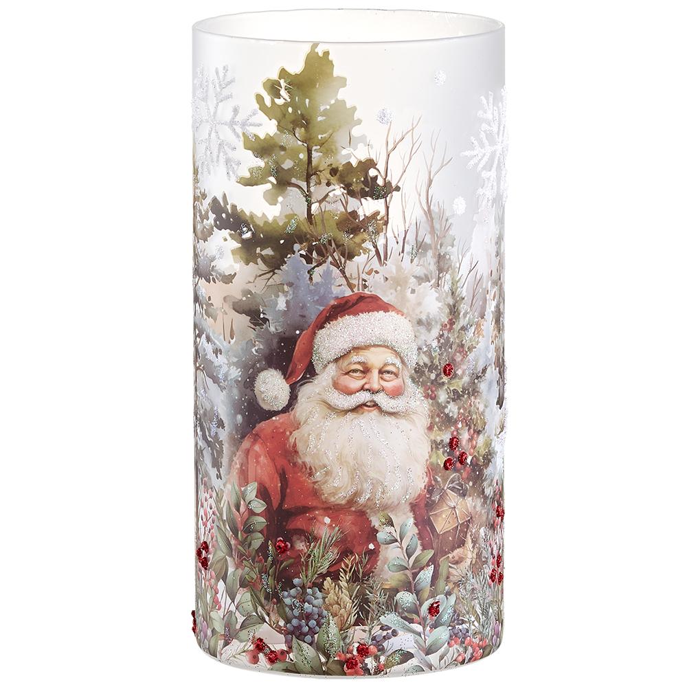 Santa Glass Candleholder