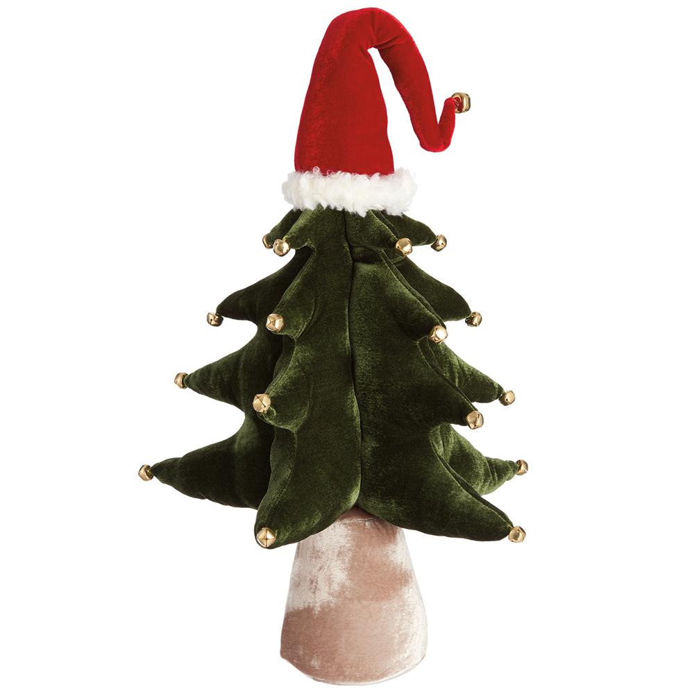 24inch Velvet Jingle Bell Tree with Santa Hat