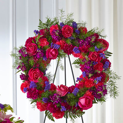 Calming Colors Wreath – FLOWERS BY DICK & SON INC, Akron OH