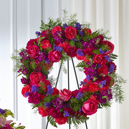 Calming Colors Wreath – FLOWERS BY DICK & SON INC, Akron OH