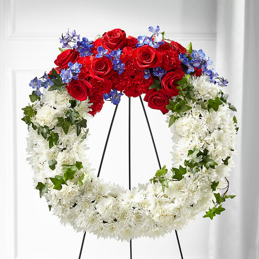 Patriotic Passion Wreath – FLOWERS BY DICK & SON INC, Akron OH