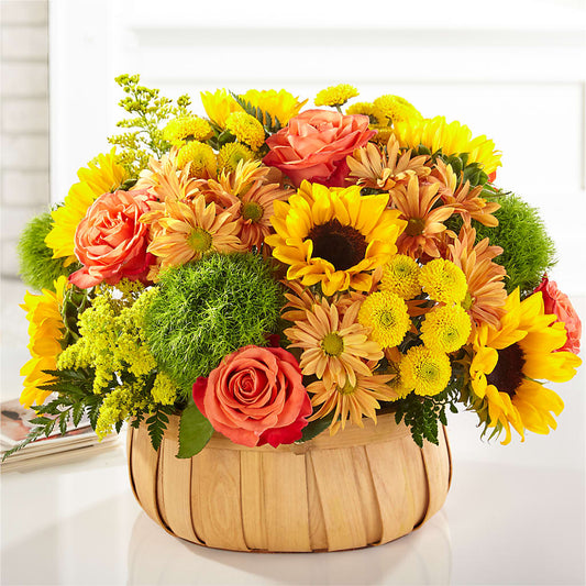 Harvest Sunflower Basket – FLOWERS BY DICK & SON INC, Akron OH