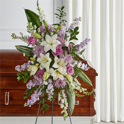 Grateful Hearts Standing Spray – FLOWERS BY DICK & SON INC, Akron OH