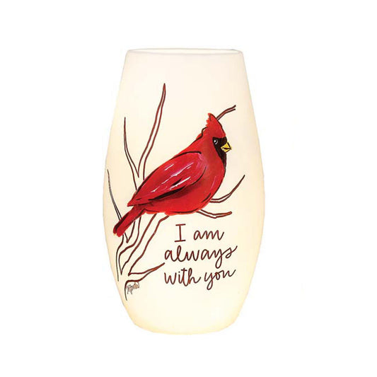 Always With You Pre-Lit Medium Vase - White Glass