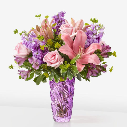 Precious Petals Bouquet with Lavender Vase