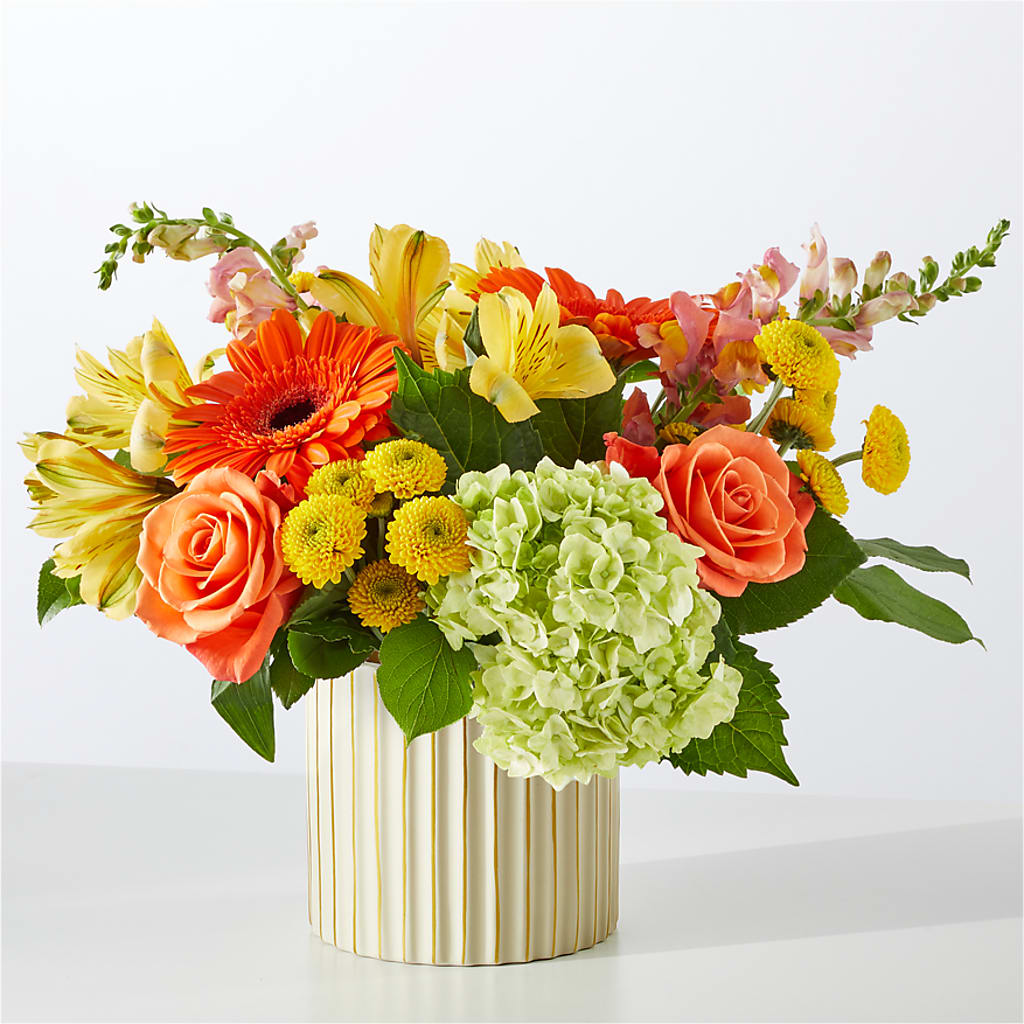 Autumn Sunshine Bouquet with Ivory Vase – FLOWERS BY DICK & SON INC, Akron OH