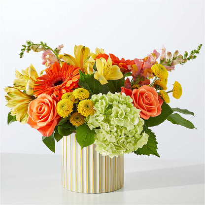 Autumn Sunshine Bouquet with Ivory Vase – FLOWERS BY DICK & SON INC, Akron OH