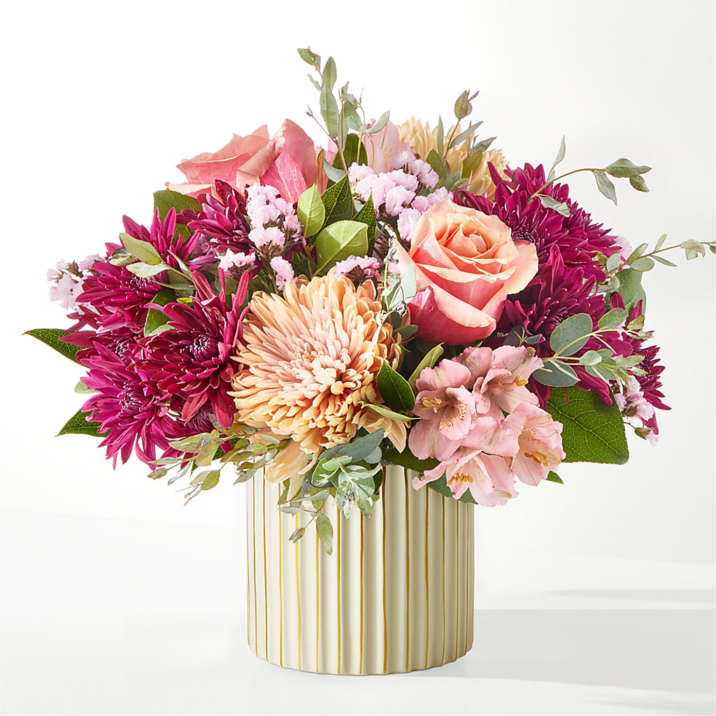 Berry Cobbler Bouquet with Ivory Vase – FLOWERS BY DICK & SON INC, Akron OH