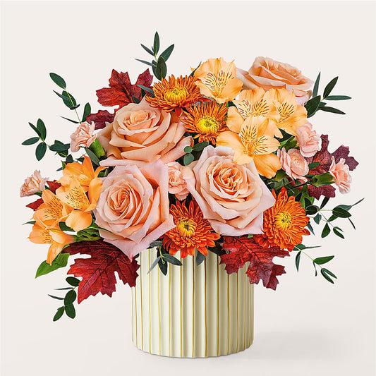 Spiced Latte Bouquet with Ivory Vase – FLOWERS BY DICK & SON INC, Akron OH