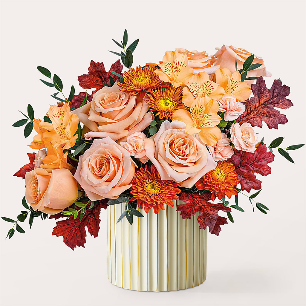 Spiced Latte Bouquet with Ivory Vase – FLOWERS BY DICK & SON INC, Akron OH