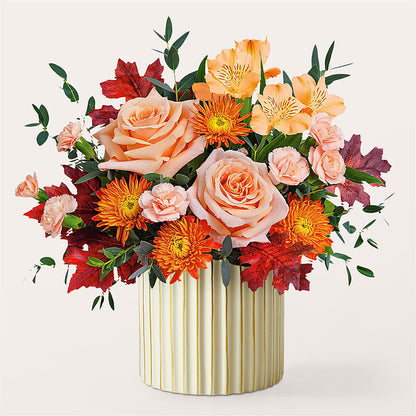 Spiced Latte Bouquet with Ivory Vase – FLOWERS BY DICK & SON INC, Akron OH