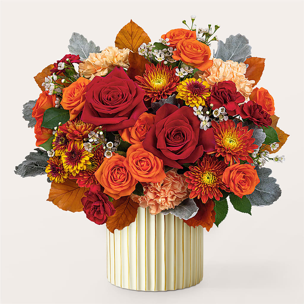 Merlot Bouquet with Ivory Vase – FLOWERS BY DICK & SON INC, Akron OH