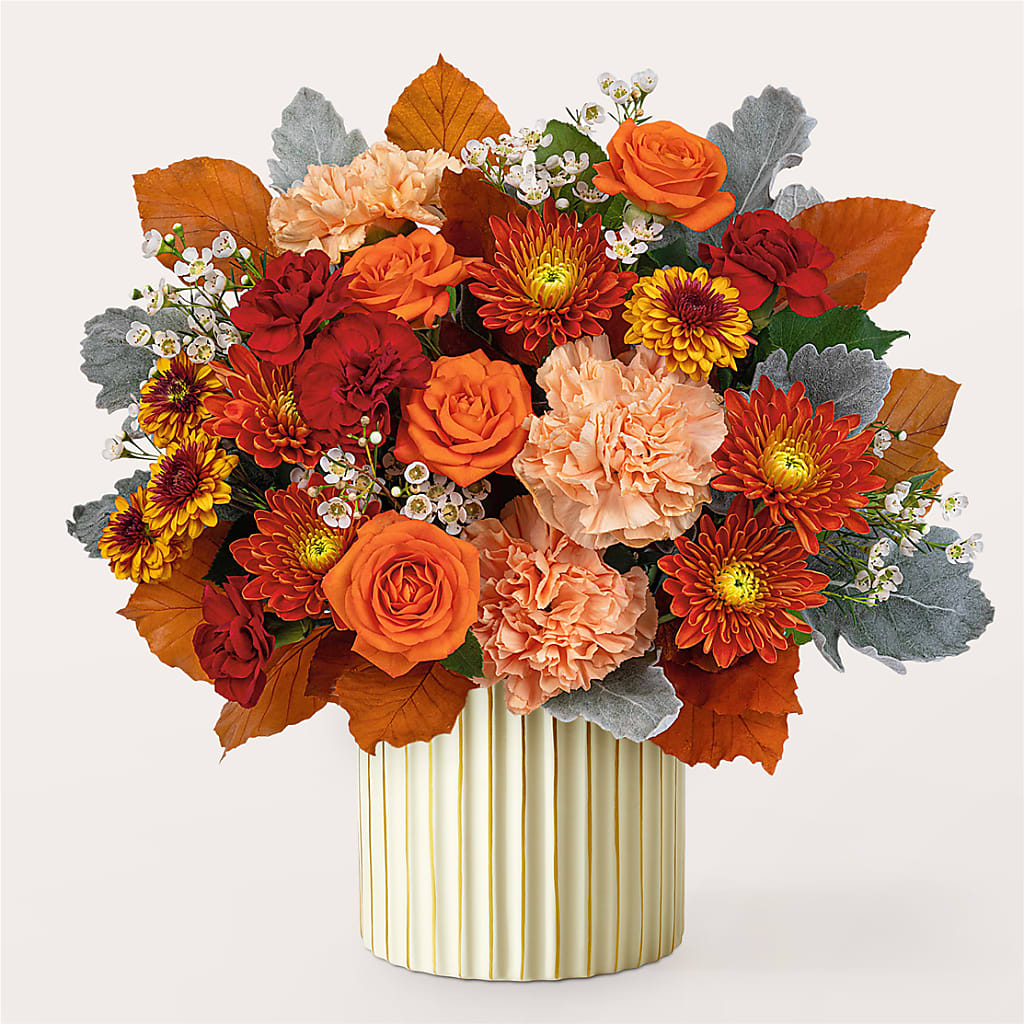 Merlot Bouquet with Ivory Vase – FLOWERS BY DICK & SON INC, Akron OH