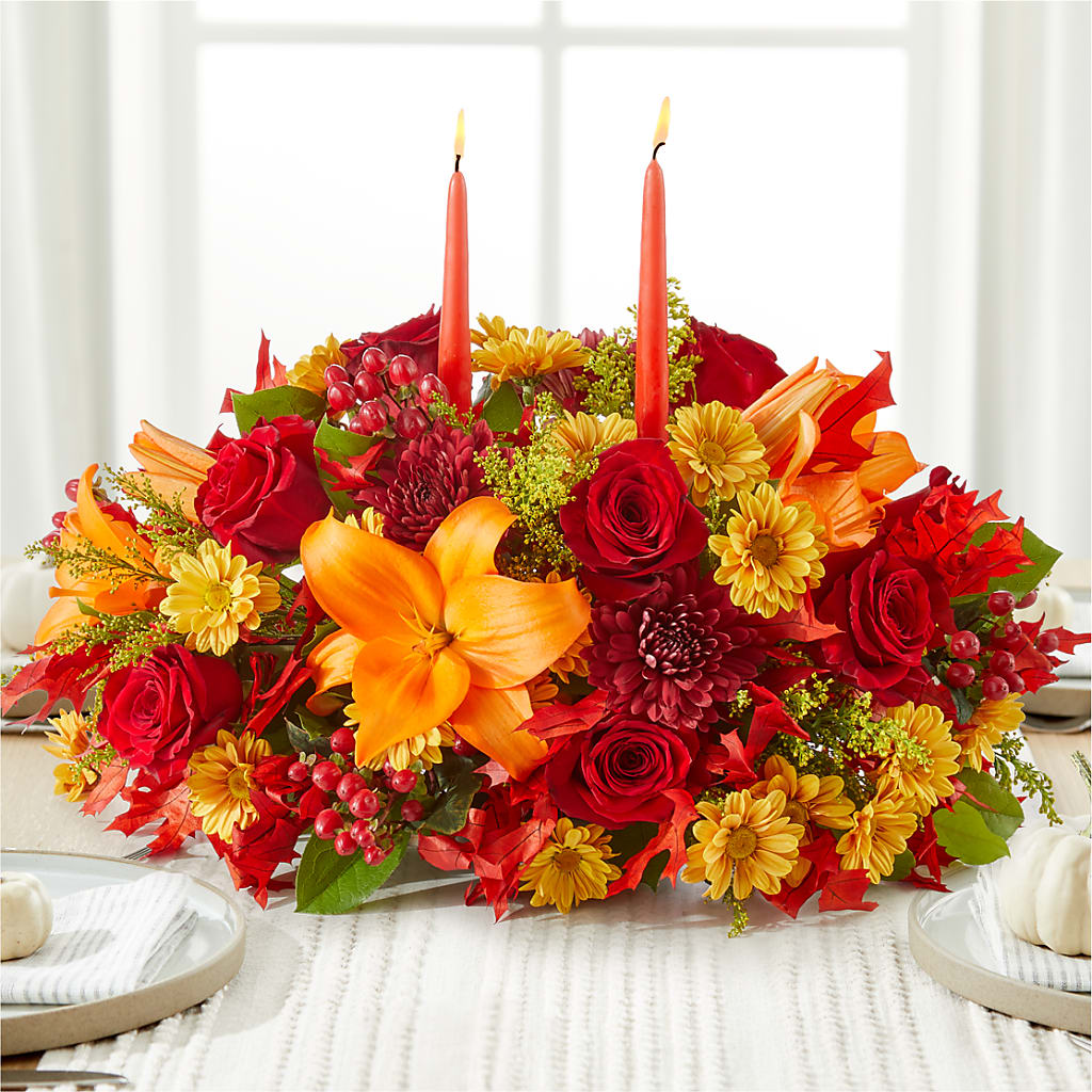 Autumn's Embrace Centerpiece – FLOWERS BY DICK & SON INC, Akron OH
