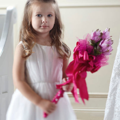 Sparkle Pink Flower Girl Bouquet – FLOWERS BY DICK & SON INC, Akron OH