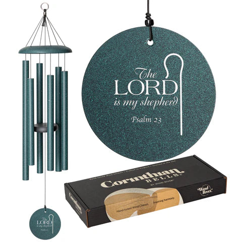 GREEN WIND RIVER CORINTHIAN BELLS HARMONIES WINDCHIME - THE LORD IS MY SHEPHERD PSALM 23